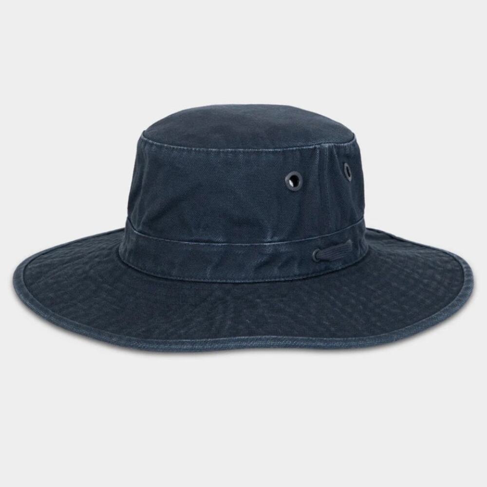 Tilley T3 Vintage Wide Brim Wanderer Hat Bucket Hat Navy Blue Cotton Canvas 7.25
